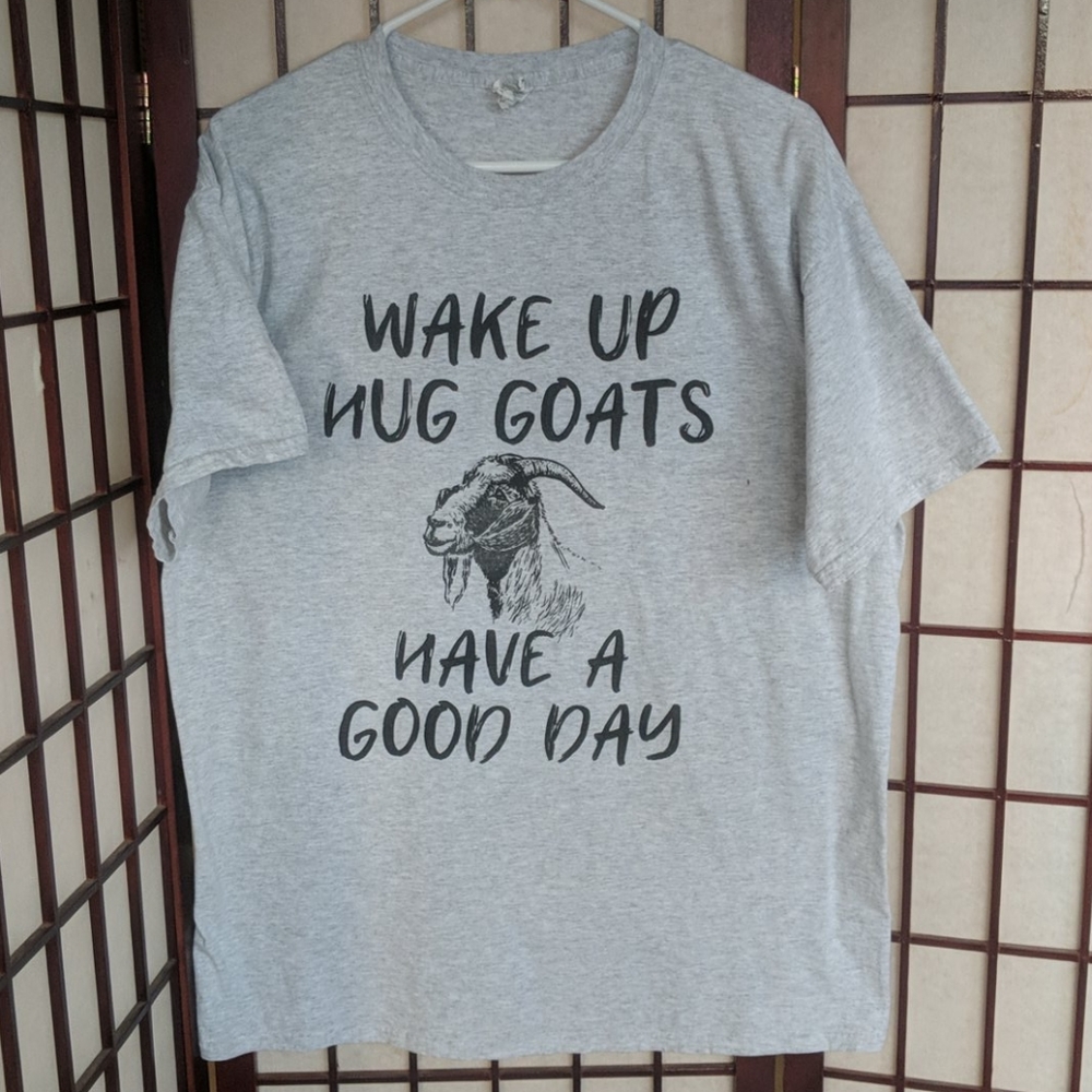 Graphic Tee Wake Up Hug Goats